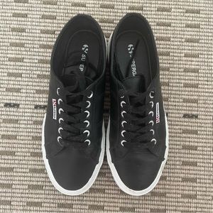 Superga black leather sneakers